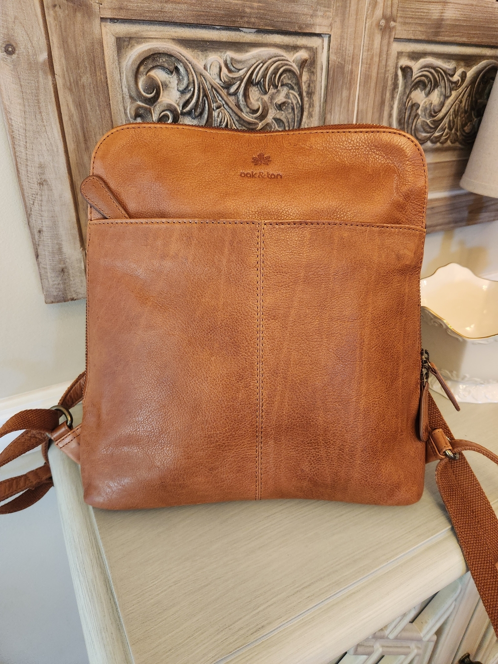 Villenka By Vilenca Holland Tan Genuine Leather Backpack Bag